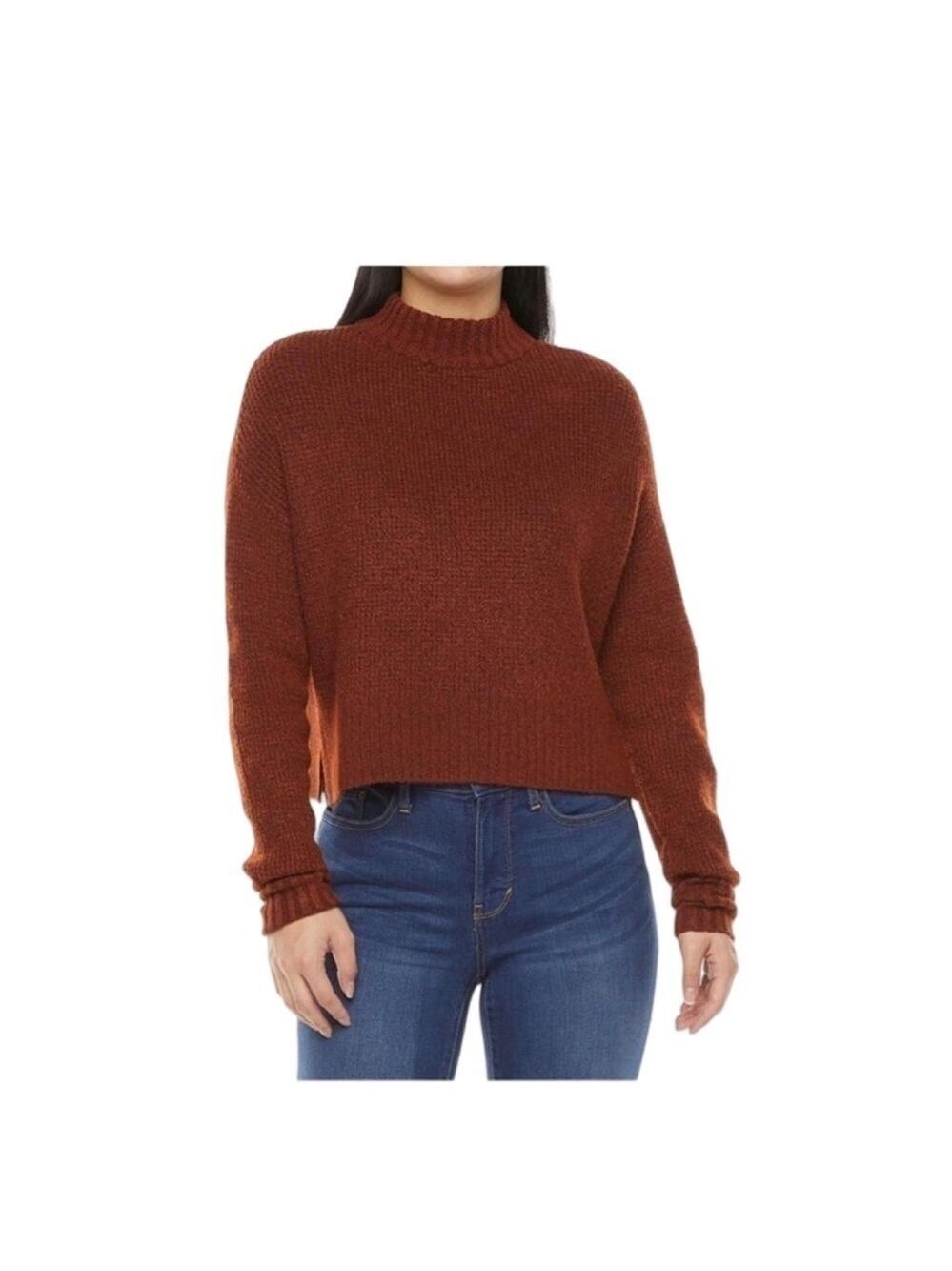 Arizona Jean Co Mock Neck Long Sleeve Pullover Cropped Sweater Top NWT Size XXL
